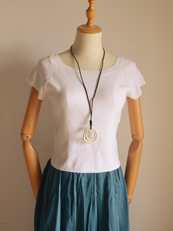 Simple Cropped Circles Necklace