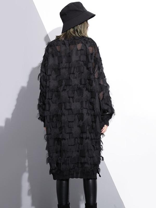 Plus Size Fuzzy Loose Midi Dresses